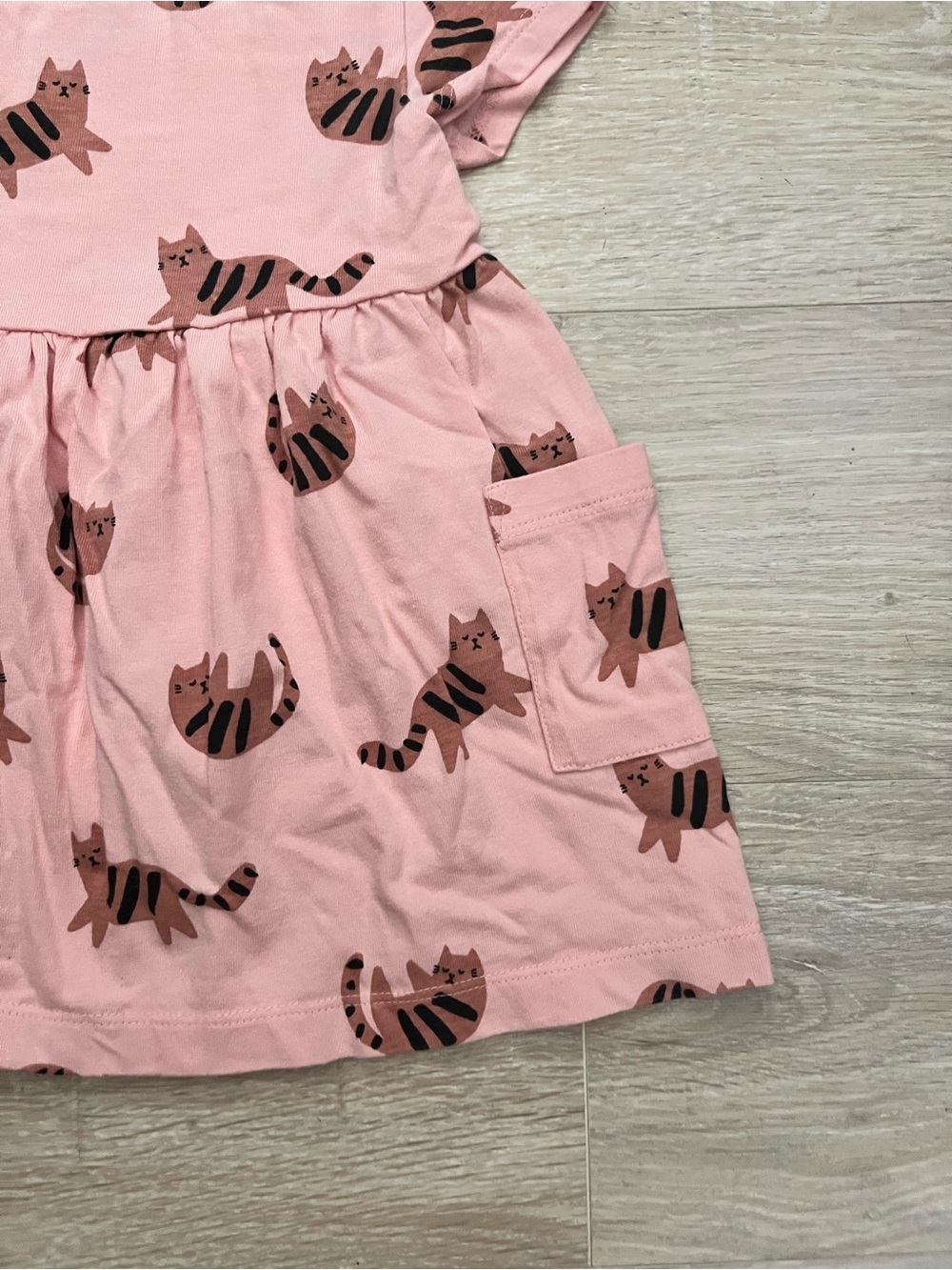 Hanna Andersson Girl’s Playground Pocket Dress Pink Cats - Size 2T - Picture 3 of 7